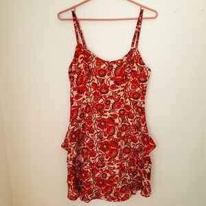 Red ruffled summer dress